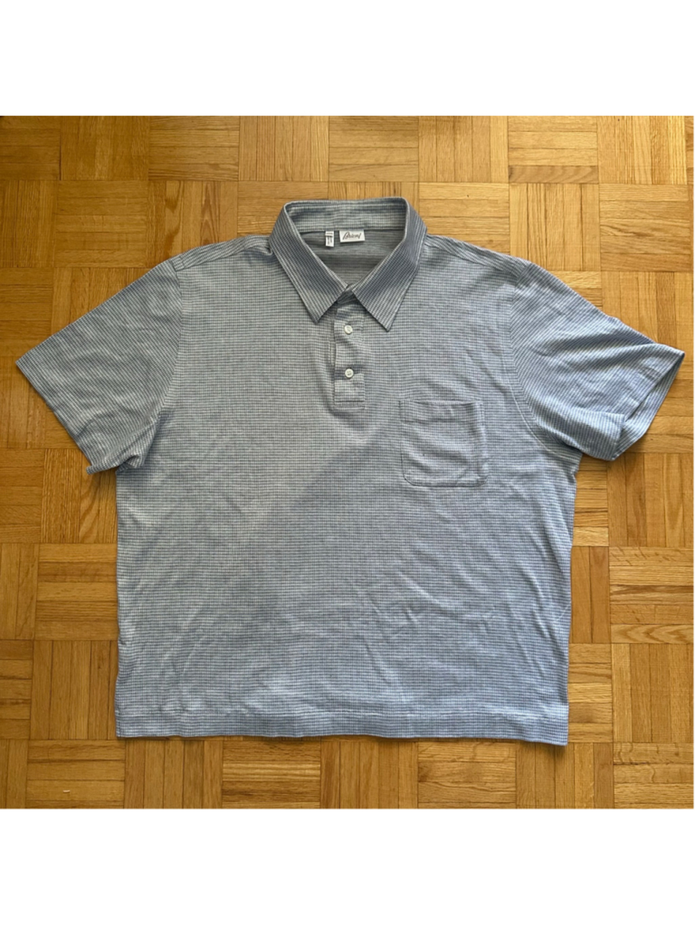 Brioni Houndstooth Cotton Polo Golf shirt Italy 4XL